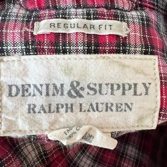 Denim & Supply Ralph Lauren Men's XXL Regular Fit Plaid Button-Down Shirt Preppy - Picture 10 of 12
